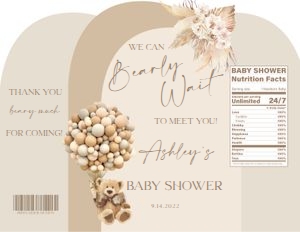 Boho Tan Teddy Bear Chip Bag design preview