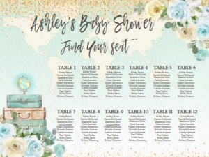 Adventure Awaits Seating Chart - Blue Yellow design preview