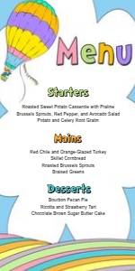 Oh, The Places You'll Go Menu design preview