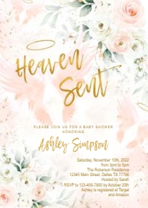 Invitation: Heaven Sent Baby Shower Invitation