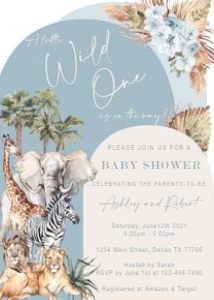 Invitation: Boho Safari Dusty Blue Invitation
