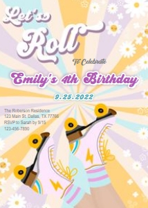 Let's Roll Birthday Invitation 3 design preview