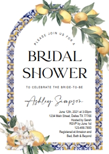 Positano bridal shower invitation 3 design preview