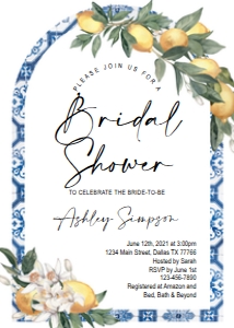Positano bridal shower invitation 2 design preview
