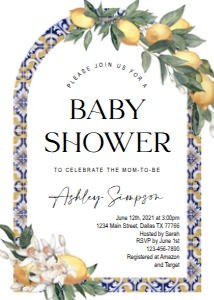Positano Baby Shower Invitation Set 2 design preview