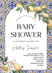 Positano Baby Shower Invitation Set 3 design preview