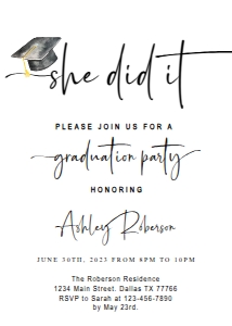 Graduation Invitation Minimalist Arch design preview