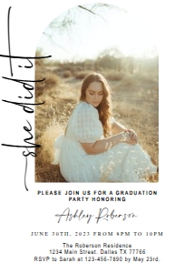Graduation Invitation Minimalist Arch 2 design preview