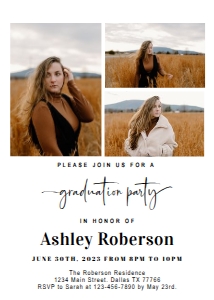 Graduation Invitation Minimalist Arch white terracotta design preview