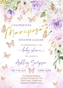 Invitation: Mariposa baby shower invitation