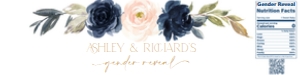 Water Bottle Label: Floral gender reveal set 3