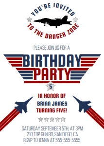 Top Gun - Birthday Suite design preview