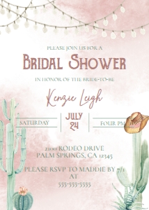 Desert Pink Bridal Shower design preview