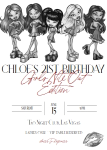 Bratz Invitation - B&W design preview