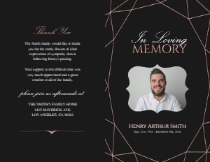 Geometric Elegance Funeral Program (4 pages): Geometric Elegance Funeral Program Template