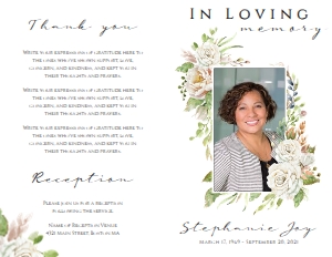 Vintage Floral Frame Funeral Program (4 pages): Vintage Floral Frame Funeral Program Template