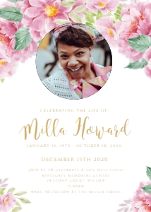 Dusty Fleur Funeral Invitation: Dusty Fleur Funeral Invitation