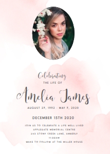 Blush Funeral Invitation: Blush Funeral Invitation
