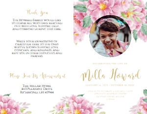 Dusty Fleur Funeral Program (4 pages): Dusty Fleur Funeral Program