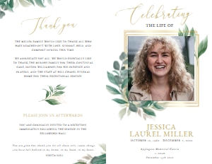 Leaves Funeral Program (4 pages): Leaves Funeral Program