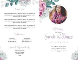 Flora Funeral Program Template (8 Pages): Flora Funeral Program Template (8 Pages)