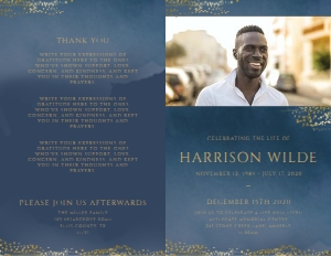 Navy + Gold Funeral Program (8 page): Navy + Gold Funeral Program (8 page)
