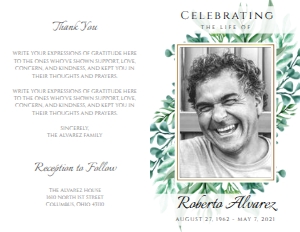 Gold Framed Photo Funeral Program (4 pages): Gold Framed Photo Funeral Program (4 pages)