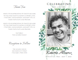 Gold Framed Photo Funeral Program (8 page): Gold Framed Photo Funeral Program (8 page)