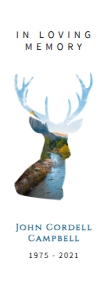 Deer Creek Funeral Bookmark: Deer Creek Funeral Bookmark