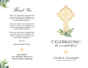 Celtic Cross Funeral Program Template (8 pages): Celtic Cross Funeral Program Template (8 pages)