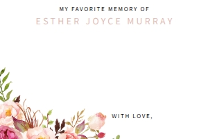 Gentle Florals Life Celebration Share a Memory Funeral Card Template: Gentle Florals Life Celebration Share a Memory Funeral Card Template