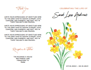 Painted Floral Funeral Program Template: Painted Floral Funeral Program Template