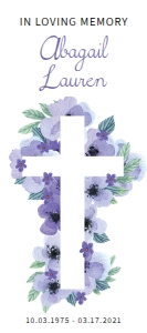 Lavender Floral Cross Simple One Page Funeral Program: Lavender Floral Cross Simple One Page Funeral Program