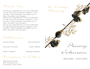 Golden Leaf Funeral Program Template: Golden Leaf Funeral Program Template
