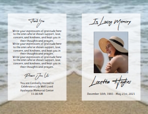 Oceanfront Funeral Program Template: Oceanfront Funeral Program Template