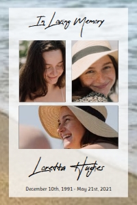 Oceanfront Funeral Memory Board: Oceanfront Funeral Memory Board