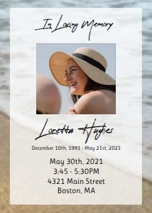 Oceanfront Funeral Invitation: Oceanfront Funeral Invitation