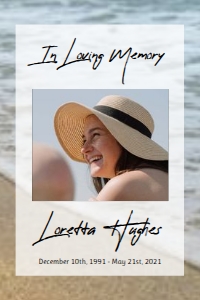 Oceanfront Funeral Prayer Card: Oceanfront Funeral Prayer Card