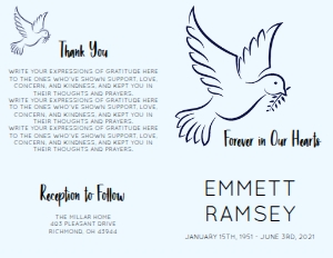 Serene Doves Funeral Program Template: Serene Doves Funeral Program Template