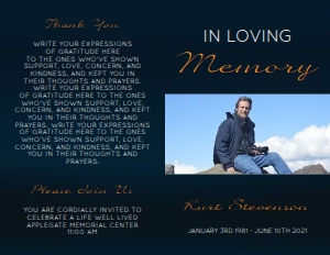 Imperial Blue Funeral Program Template: Imperial Blue Funeral Program Template