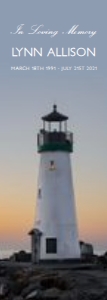 Lighthouse Funeral Bookmark: Lighthouse Funeral Bookmark