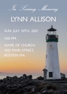 Lighthouse Funeral Invitation: Lighthouse Funeral Invitation