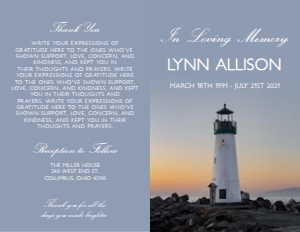 Lighthouse Funeral Program Template (8 page): Lighthouse Funeral Program Template (8 page)