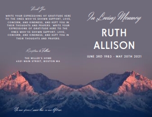 Mountain View Funeral Program Template: Mountain View Funeral Program Template