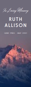 Mountain View Funeral Bookmark: Mountain View Funeral Bookmark