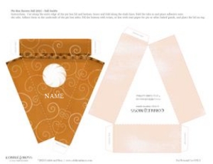 Fall Swirls-Pie Favor Box Template design preview
