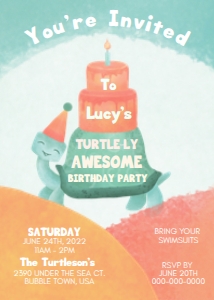 Turtle-ly Awesome Invite design preview