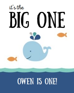 Whale 8x10" Party Signs design preview