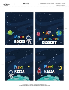 Space Tent Cards design preview