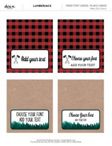 Lumberjack Tent Cards design preview